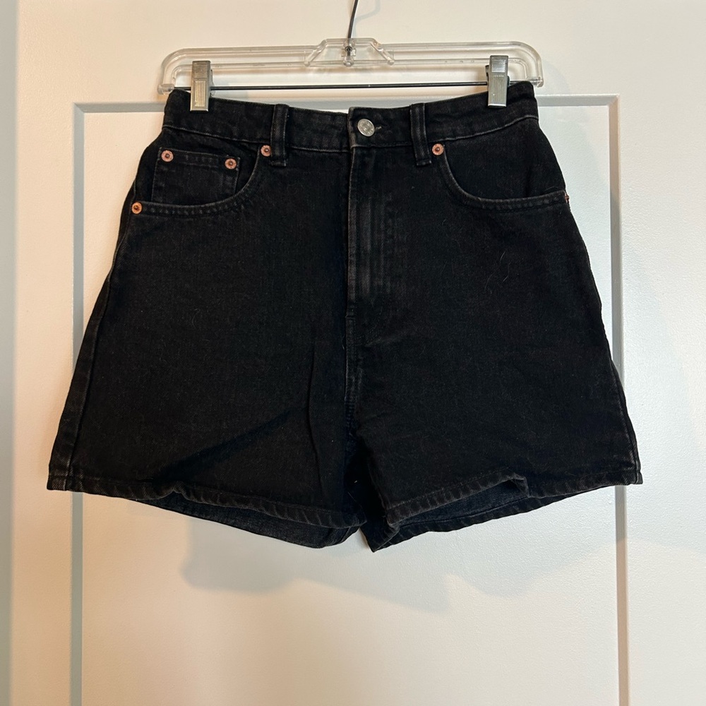 Classic Black Denim High Waisted Shorts